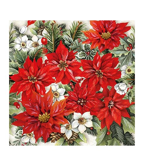 SERVIETTE POINSETTIA