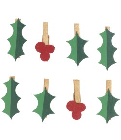 PINCES EN BOIS HOUX  X8