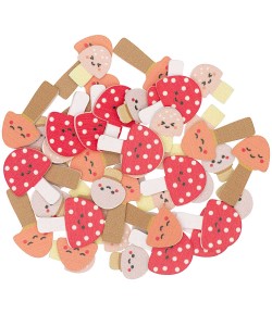 CHAMPIGNONS MULTICOLORES EN BOIS X48