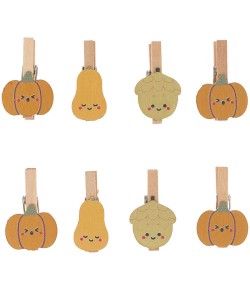 PINCES EN BOIS CITROUILLES  X8 3CM