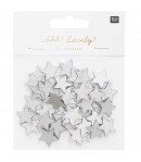 ETOILES ARGENT EN BOIS X48