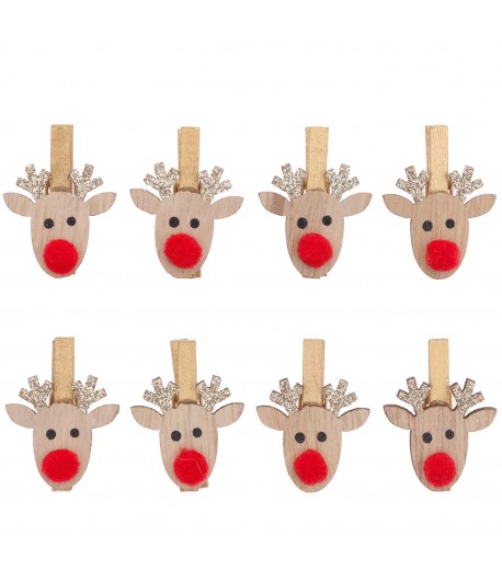 PINCES RENNES OR EN BOIS X8