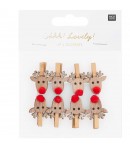 PINCES RENNES OR EN BOIS X8