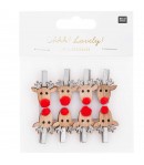 PINCES RENNES ARGENT EN BOIS X8