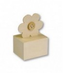 BOITE FLEUR ET BOUTON EN BOIS 5.4X4.3X7.7CM