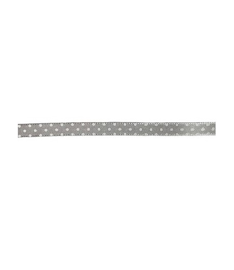 RUBAN POIS GRIS 10MM - 1 M
