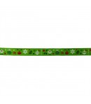 RUBAN VERT MOTIFS NOEL 1.6 CM - 1 METRE