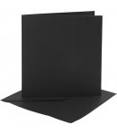 4 CARTES + ENVELOPPES - 15.2 X 15.2 CM - NOIR