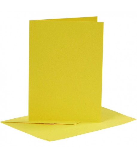 6 CARTES + ENVELOPPES - 10.5 X 15 CM - JAUNE