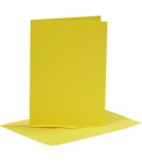 6 CARTES + ENVELOPPES - 10.5 X 15 CM - JAUNE