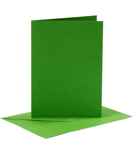 6 CARTES + ENVELOPPES - 10.5 X 15 CM - VERT