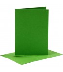 6 CARTES + ENVELOPPES - 10.5 X 15 CM - VERT