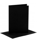 6 CARTES + ENVELOPPES - 10.5 X 15 CM - NOIR