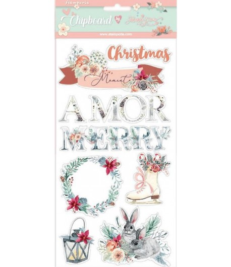 CHIPBOARD AMOR MERRY CHRISTMAS 15X30 - DFLCB15