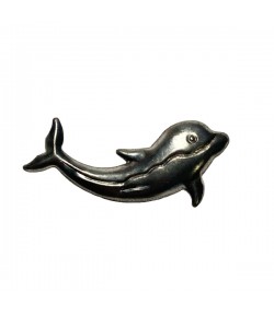 DAUPHIN EN MÉTAL ARGENTÉ