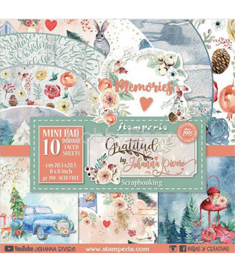BLOC 10 FEUILLES GRATITUD 20.3 X 20.3 CM - SBBS23