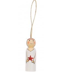 PENDENTIF PETIT ANGE ETOILE EN BOIS