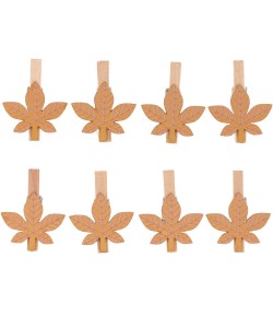 PINCES FEUILLES MIX EN BOIS X8