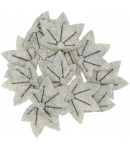 CONFETTIS FEUILLES GRIS EN FEUTRINE X12