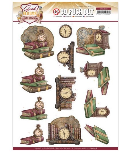 FEUILLE 3D GOOD OLD DAYS - CLOCK SB10508
