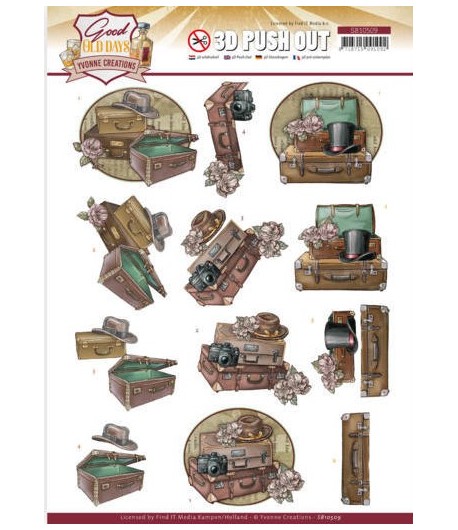 FEUILLE 3D GOOD OLD DAYS - SUITCASE SB10509