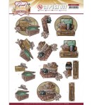 FEUILLE 3D GOOD OLD DAYS - SUITCASE SB10509