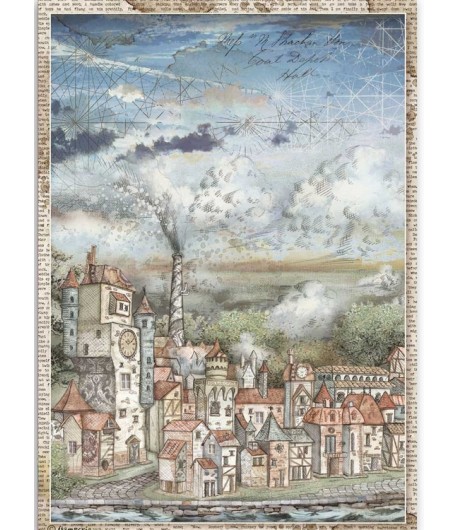 PAPIER DE RIZ A4 SIR VAGABOND CITYSCAPE - 21 X 29.7 - DFSA4514 - STAMPERIA