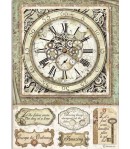 PAPIER DE RIZ A4 LADY CLOCK- 21 X 29.7 - DFSA4518 - STAMPERIA
