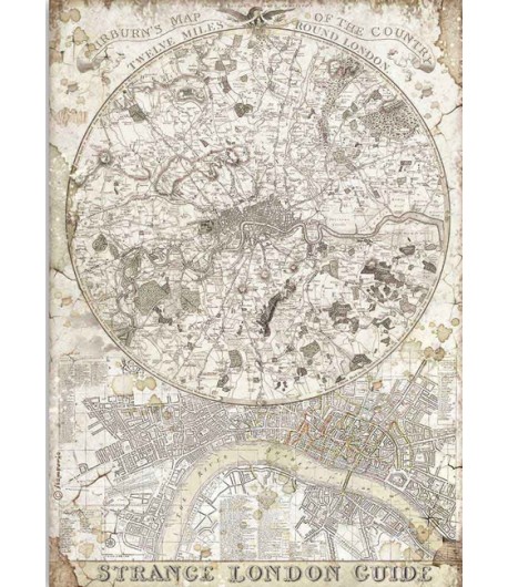 PAPIER DE RIZ A4 LADY VAGABOND LONDON GUIDE - 21 X 29.7 - DFSA4521 - STAMPERIA