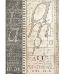 PAPIER DE RIZ A4 CALLIGRAPHY ALPHABET -  21 X 29.7 - DFSA4525 - STAMPERIA