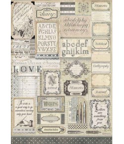 PAPIER DE RIZ CALLIGRAPHY VINTAGE PENS - A3 29.7 X 41.9 CM - DFSA3081