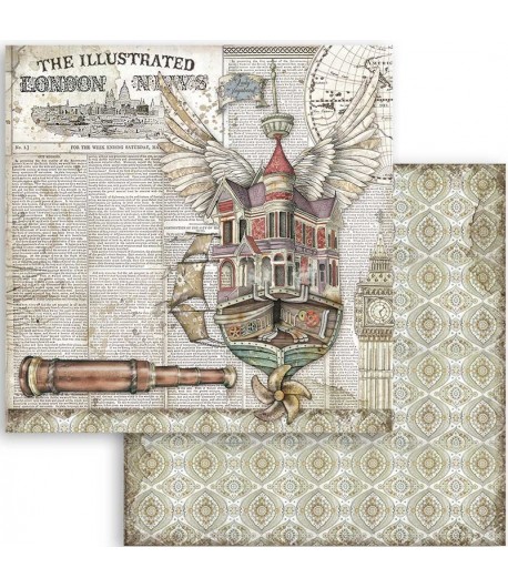 PAPIER LADY VAGABOND FLYING SHIP 30 X 30 CM - SBB757 - STAMPERIA