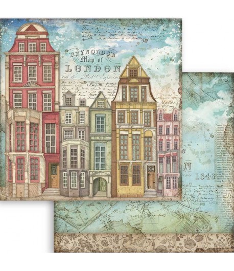 PAPIER LADY VAGABOND ONDON HOUSES 30 X 30 CM - SBB761 - STAMPERIA