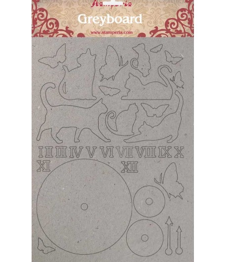 FORMES CARTON A4 CATS AND CLOCK KLSPDA418 STAMPERIA