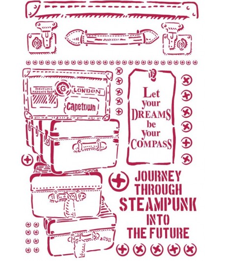 POCHOIR LADY VAGABOND LUGGAGE  21X29.7CM KSG455