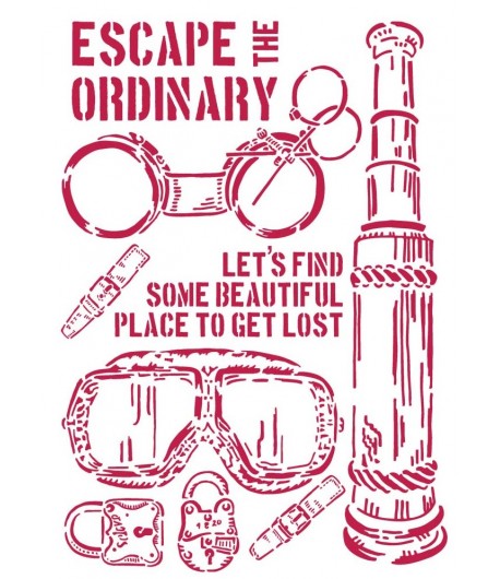 POCHOIR LADY VAGABOND ESCAPE THE ORDINARY  21X29.7CM KSG456