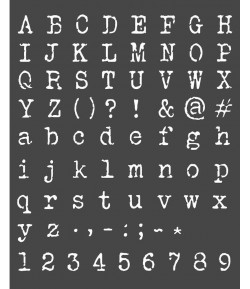 POCHOIR ALPHABET 20X25 EP 0.25 KSTD061 STAMPERIA