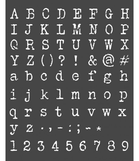 POCHOIR ALPHABET 20X25 EP 0.25 KSTD061 STAMPERIA