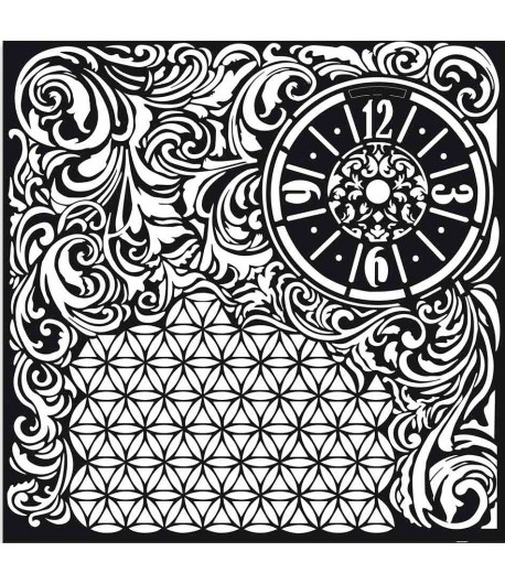 POCHOIR CLOCK AND TEXTURE 30X30 EP 0.25 KSTDG08