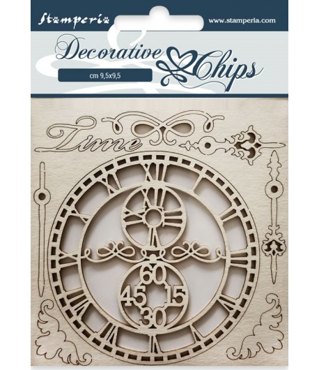 FORMES CARTON DECORATIVE CHIPS TIME 9.5 X 9.5 CM - SCB22