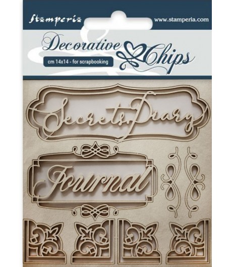 FORMES CARTON DECORATIVE CHIPS SECRET DIARY 14X14CM - SCB25