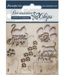 FORMES CARTON DECORATIVE CHIPS CATS 14X14CM - SCB26
