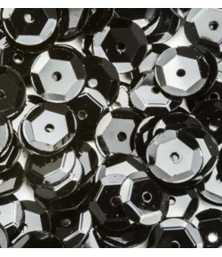 SEQUINS 6MM NOIR  - 12 GR