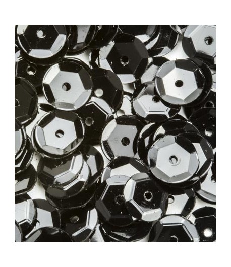 SEQUINS 6MM NOIR  - 12 GR
