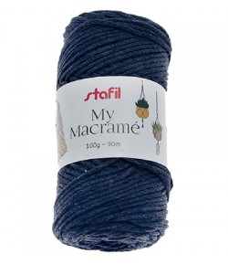 CORDON MACRAME BLEU FONCE 2 MM - 100 GR