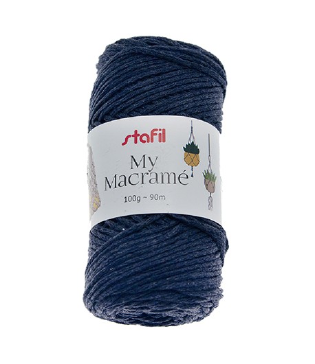 CORDON MACRAME BLEU 4 MM - 100 GR