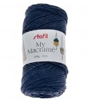 CORDON MACRAME BLEU 4 MM - 100 GR