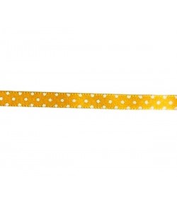 RUBAN A POIS JAUNE OR 1CM - 1M