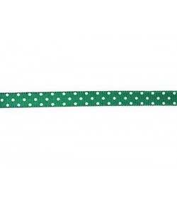 RUBAN POIS VERT FONCE 10MM - 1 M