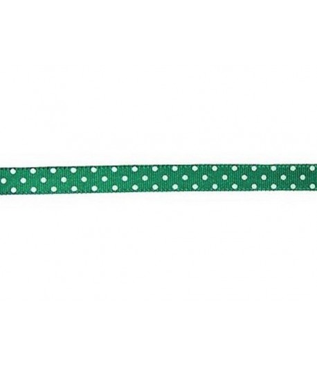 RUBAN POIS VERT FONCE 10MM - 1 M